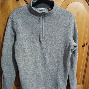 Peter Millar 1/4 Zip Pullover Mens Medium Gray Herringbone The Foundry GC EUC